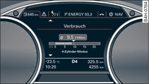 Kombiinstrument: 4-cylinderläge